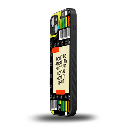 mental health back phone cover | glass case for iphone 14
