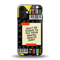 mental health back phone cover | glass case for iphone 16 plus