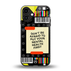mental health back phone cover | glass case for iphone 16 plus