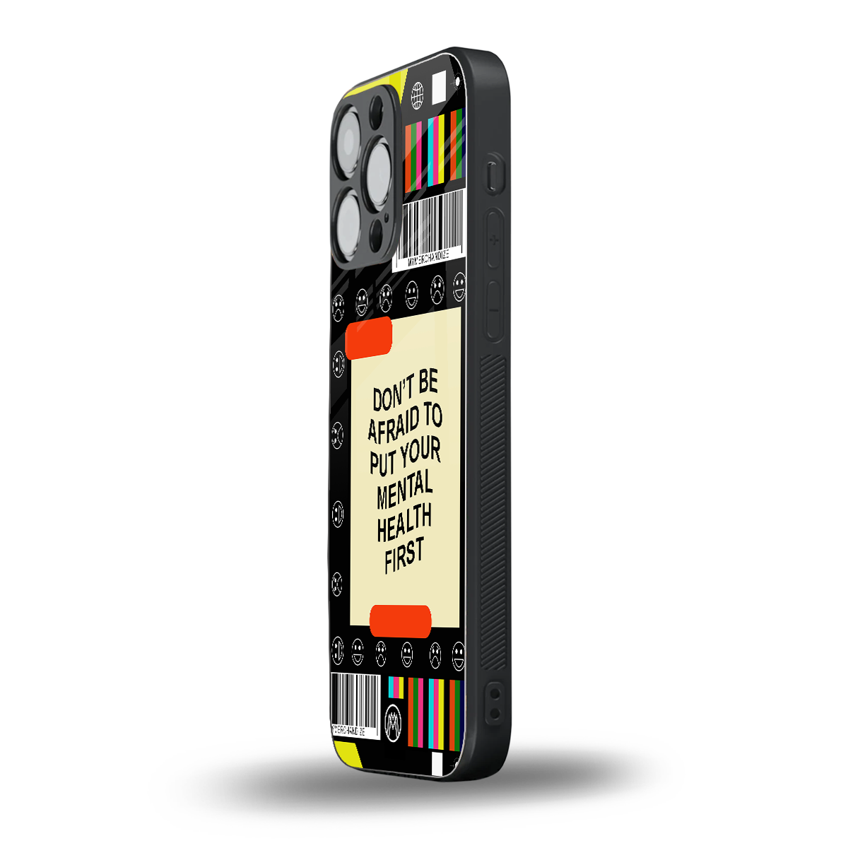 mental health back phone cover | glass case for iphone 16 pro max