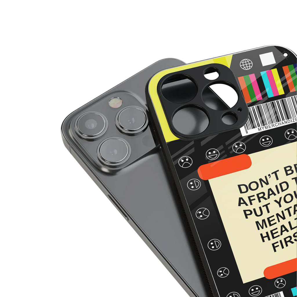 mental health back phone cover | glass case for iphone 13 pro max