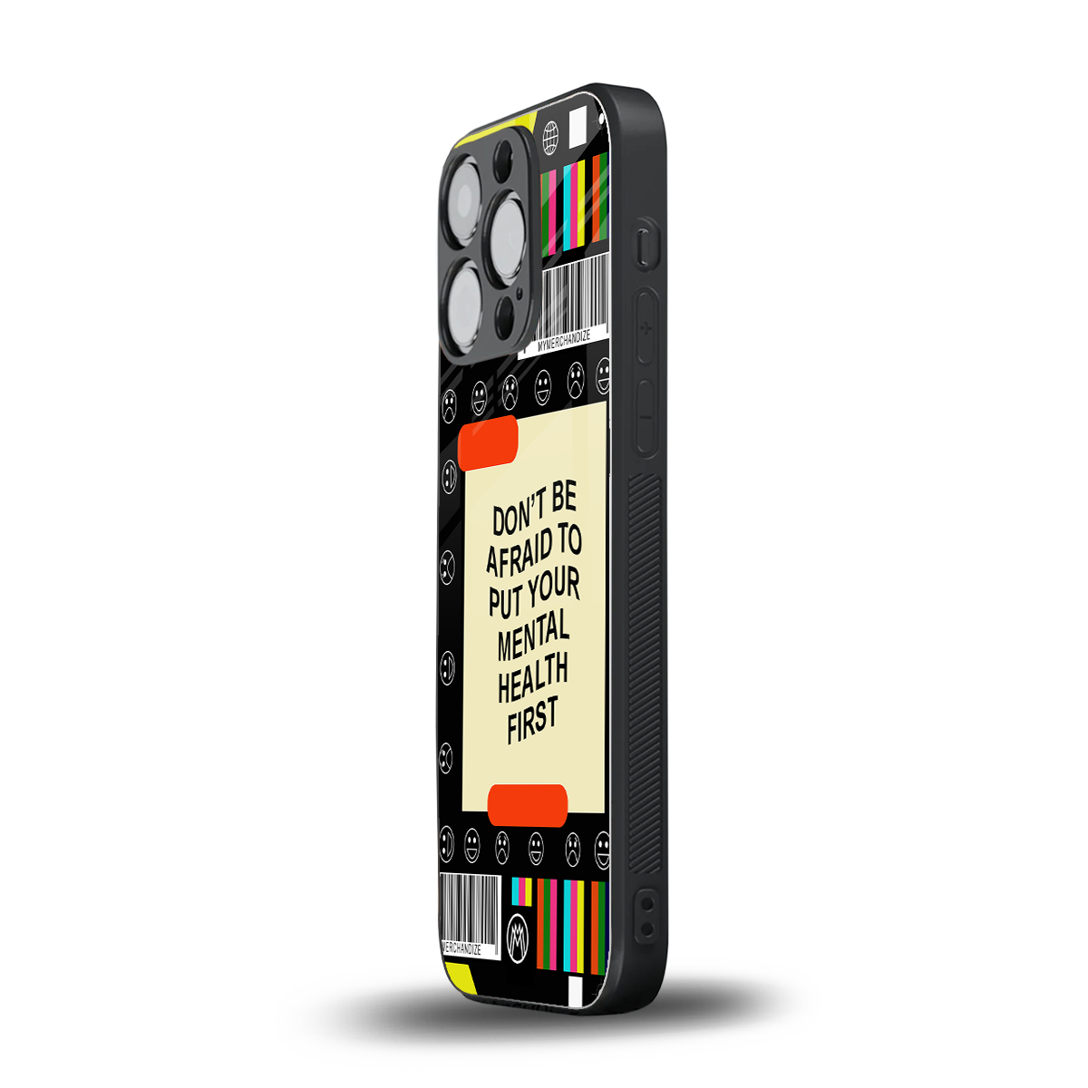 mental health back phone cover | glass case for iphone 16 pro