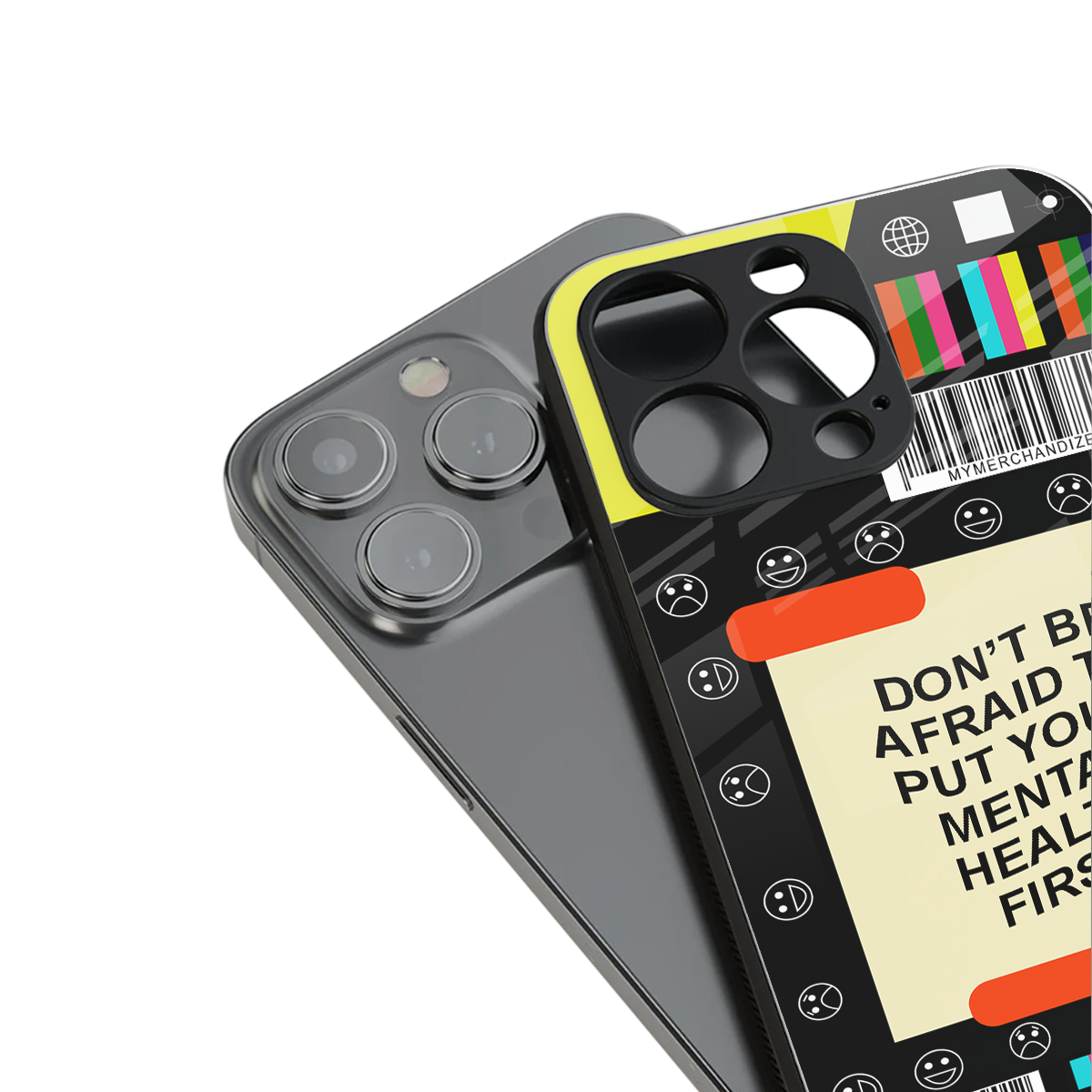 mental health back phone cover | glass case for iphone 15 pro