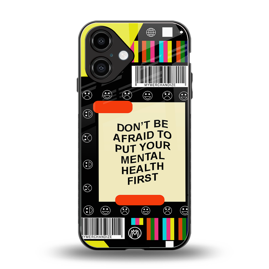 mental health back phone cover | glass case for iphone 16