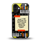 mental health back phone cover | glass case for iphone 16