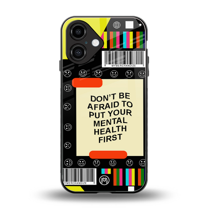 mental health back phone cover | glass case for iphone 16