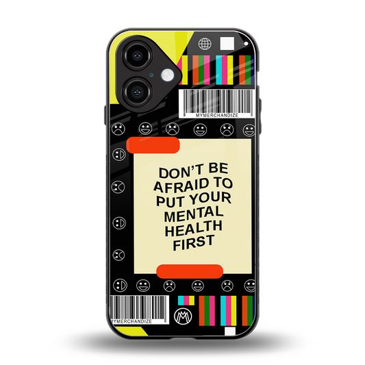 mental health back phone cover | glass case for iphone 16