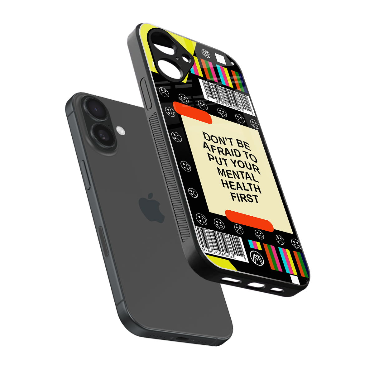 mental health back phone cover | glass case for iphone 16