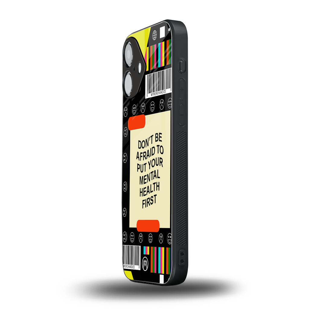 mental health back phone cover | glass case for iphone 16