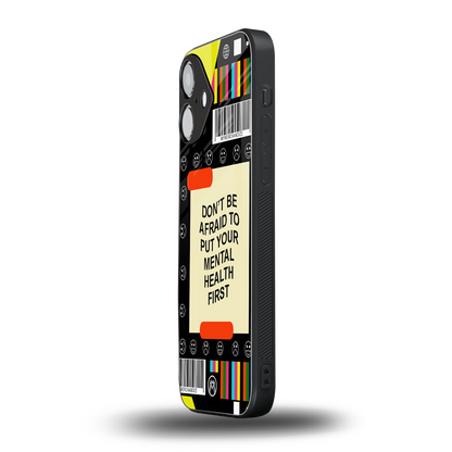 mental health back phone cover | glass case for iphone 16