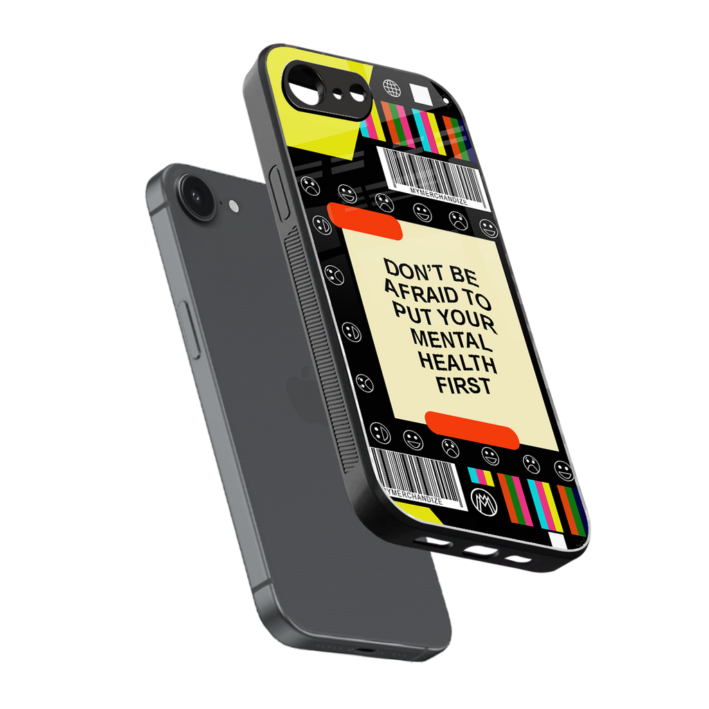 mental health back phone cover | glass case for iphone 16e