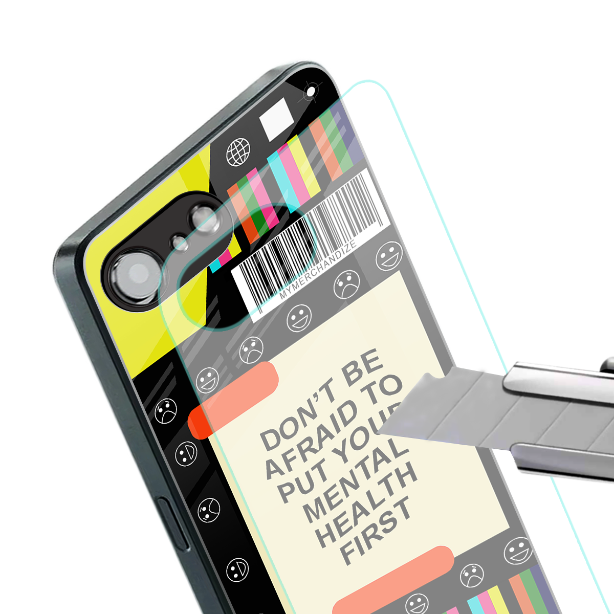 mental health back phone cover | glass case for iphone 16e