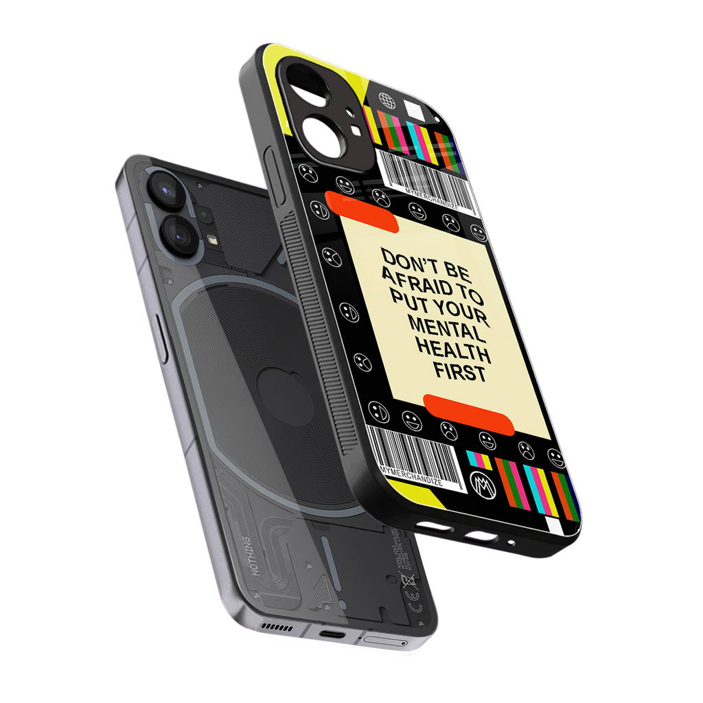 mental health back phone cover | glass case for nothing phone 1
