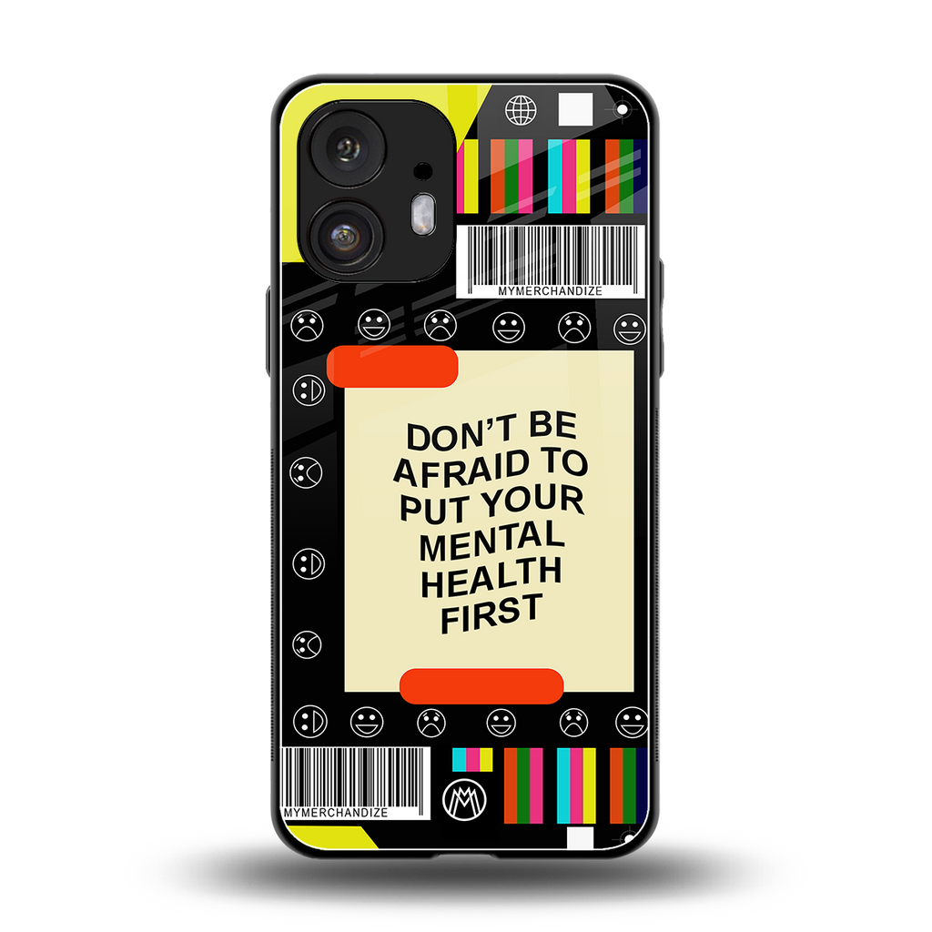 mental health back phone cover | glass case for nothing phone 2