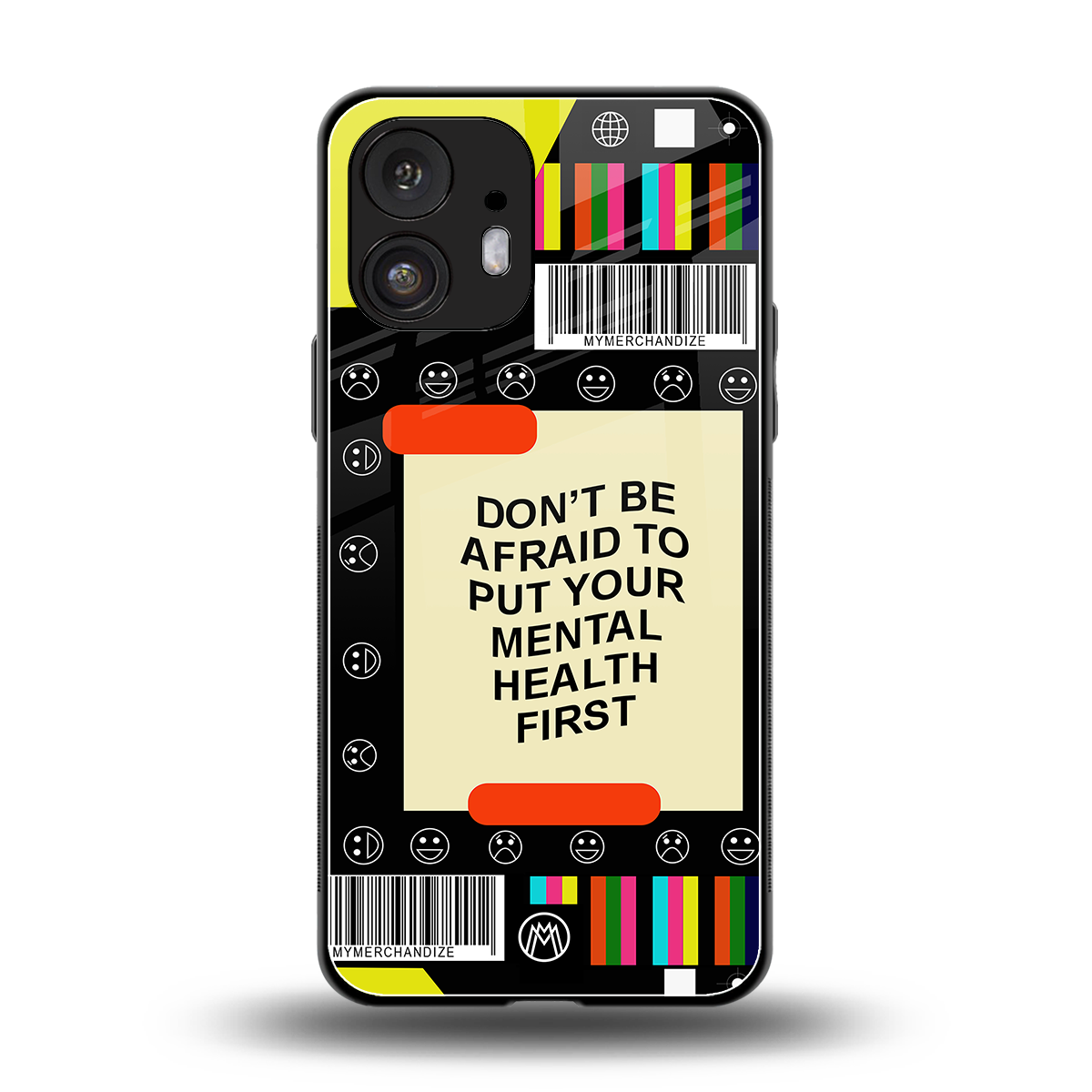 mental health back phone cover | glass case for nothing phone 2