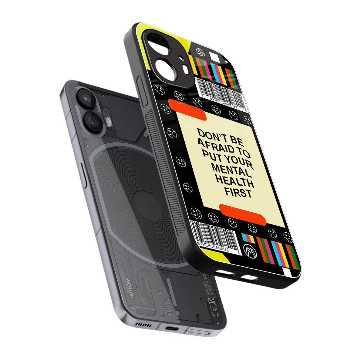 mental health back phone cover | glass case for nothing phone 2
