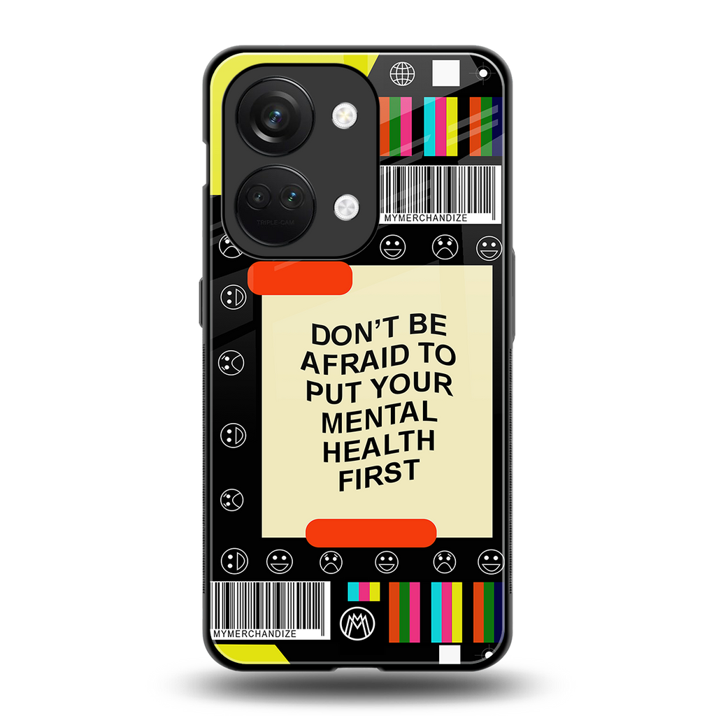 mental health back phone cover | glass case for oneplus nord 3