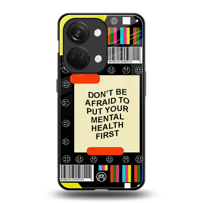 mental health back phone cover | glass case for oneplus nord 3