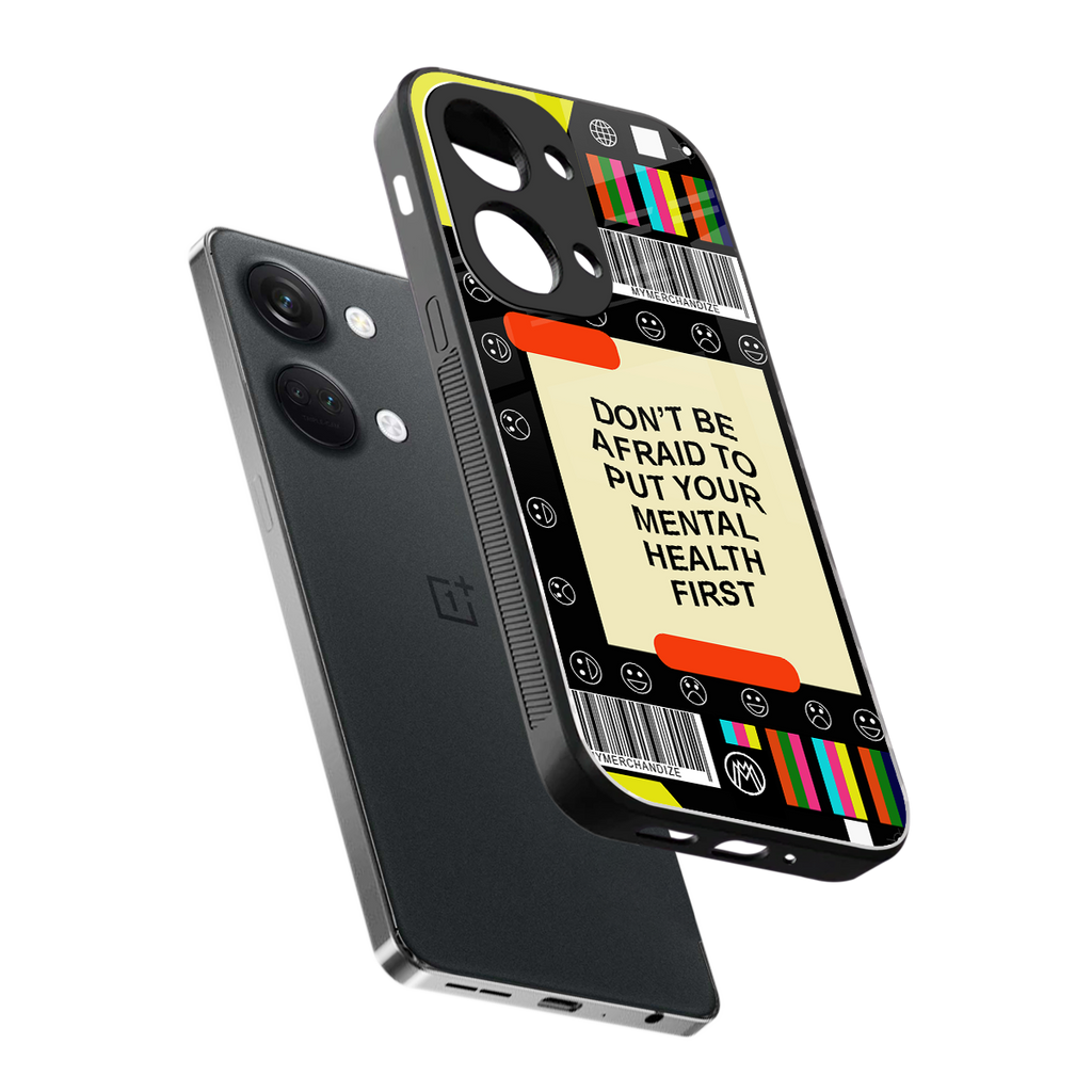 mental health back phone cover | glass case for oneplus nord 3