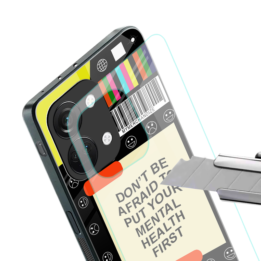mental health back phone cover | glass case for oneplus nord 3