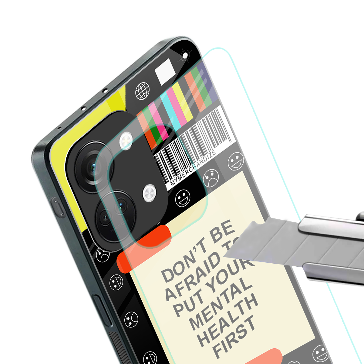 mental health back phone cover | glass case for oneplus nord 3