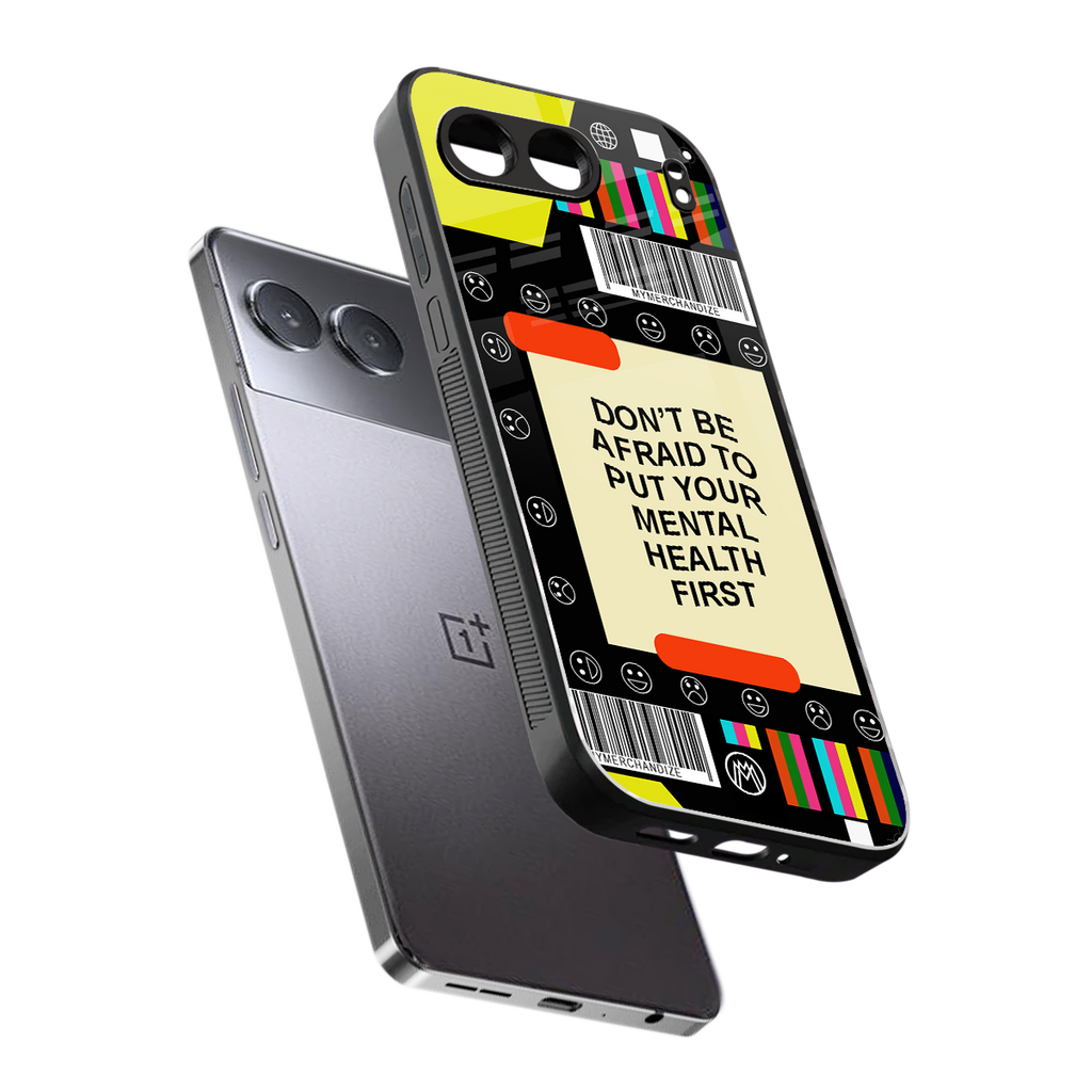 mental health back phone cover | glass case for oneplus nord 4