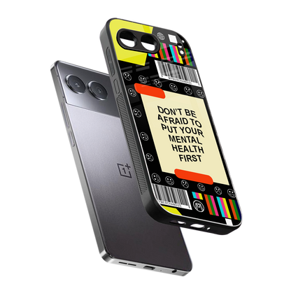 mental health back phone cover | glass case for oneplus nord 4