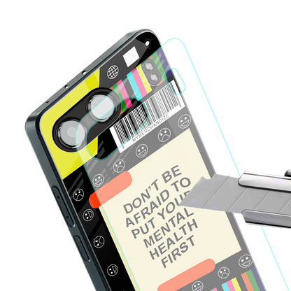 mental health back phone cover | glass case for oneplus nord 4