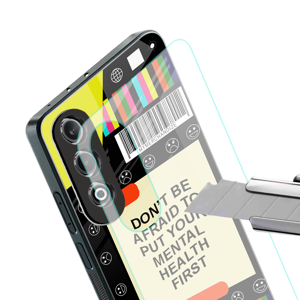 mental health back phone cover | glass case for oneplus nord ce 4