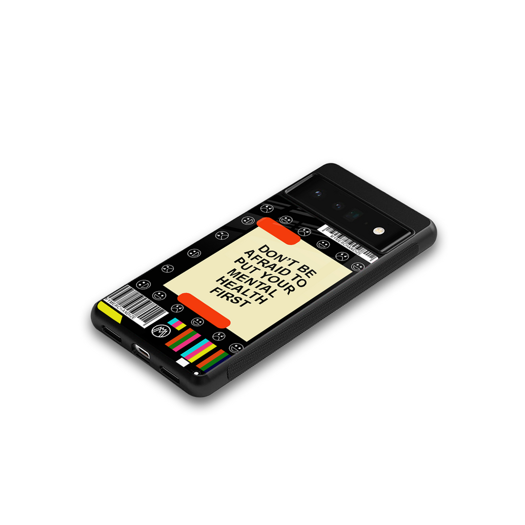 mental health back phone cover | glass case for google pixel 6 pro