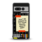 mental health back phone cover | glass case for google pixel 7 pro