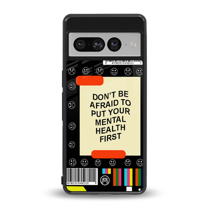mental health back phone cover | glass case for google pixel 7 pro