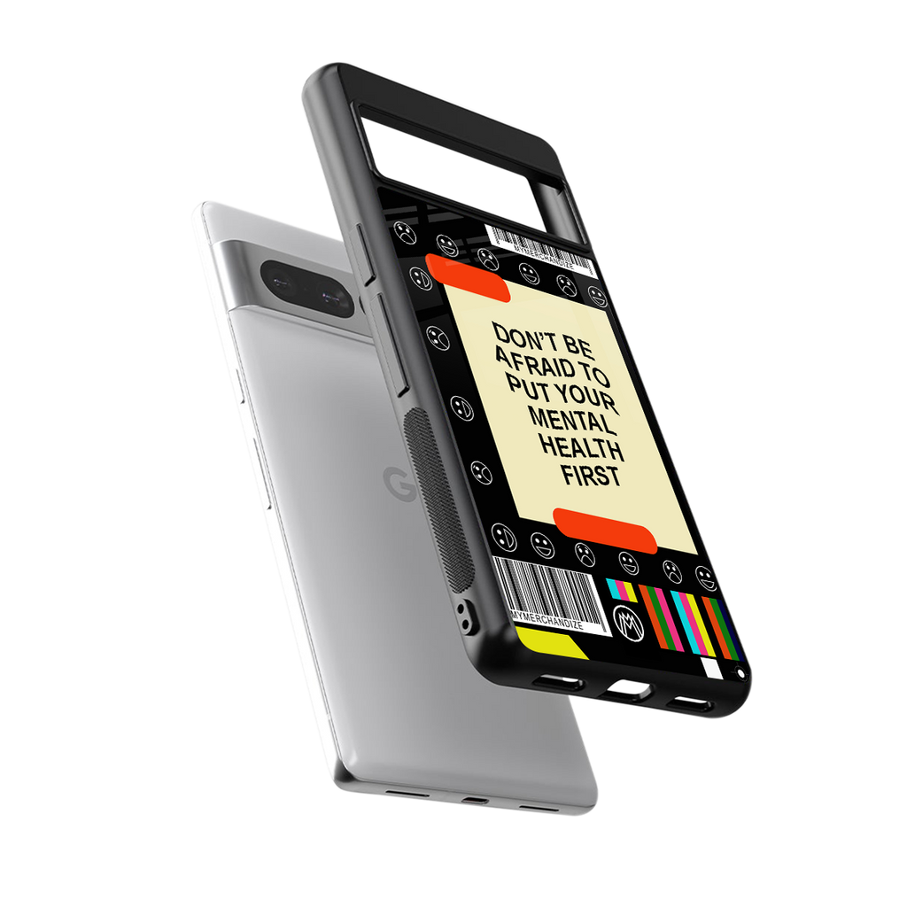 mental health back phone cover | glass case for google pixel 7 pro