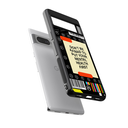 mental health back phone cover | glass case for google pixel 7 pro