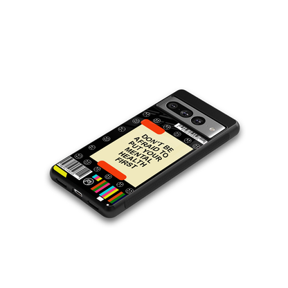 mental health back phone cover | glass case for google pixel 7 pro