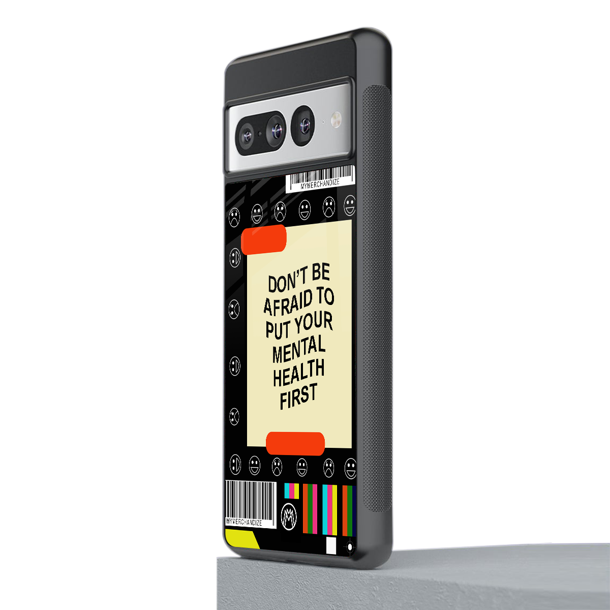 mental health back phone cover | glass case for google pixel 7 pro