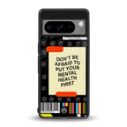 mental health back phone cover | glass case for google pixel 8 pro
