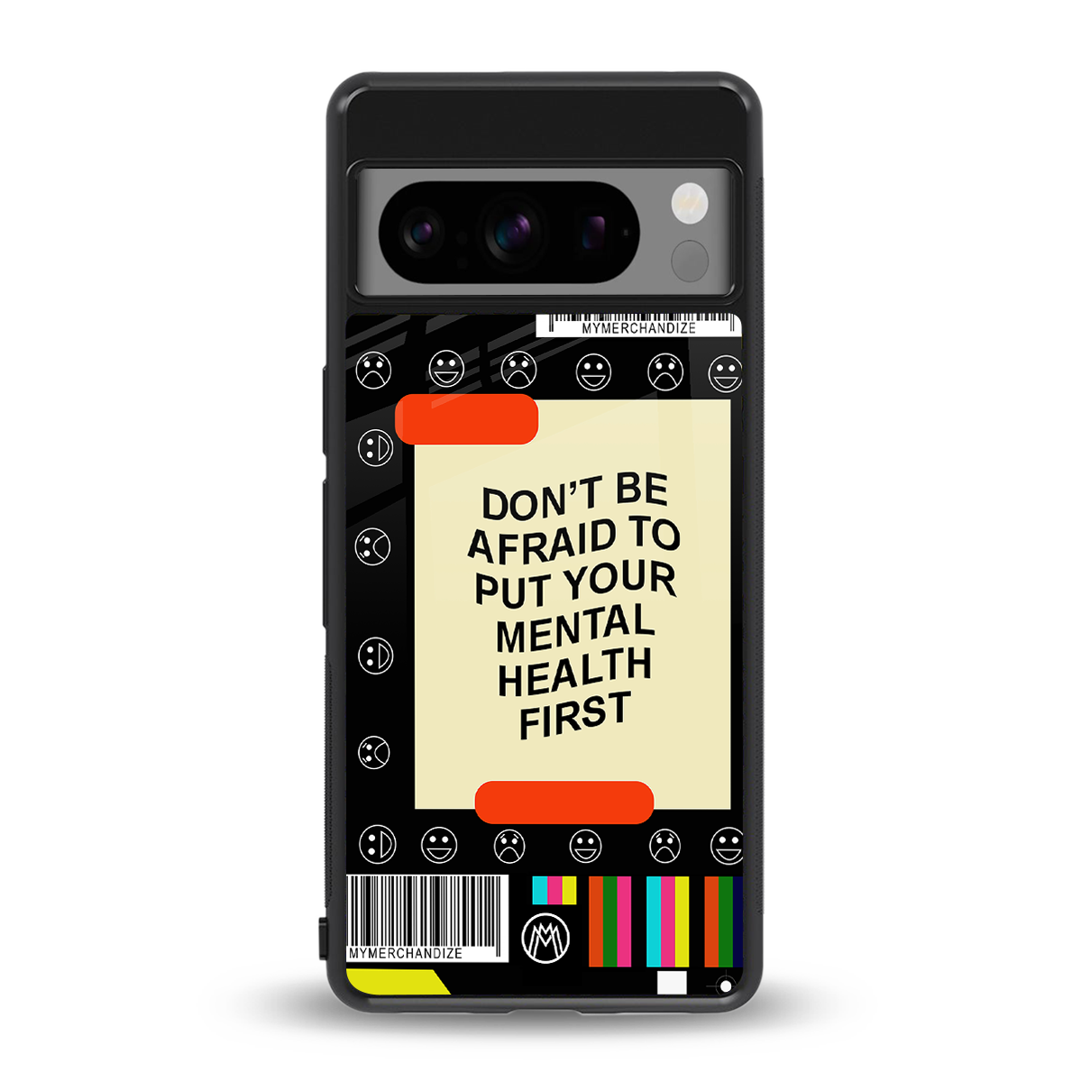 mental health back phone cover | glass case for google pixel 8 pro