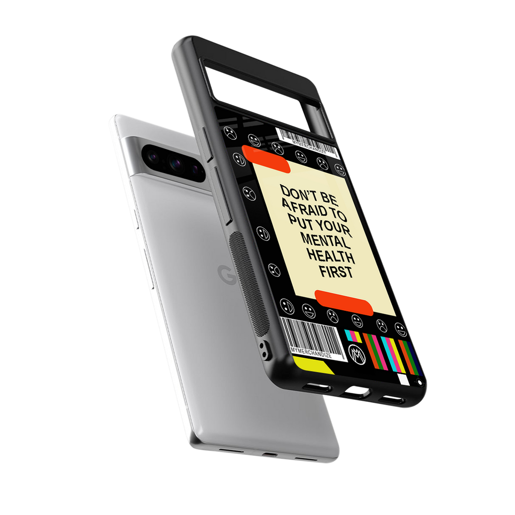 mental health back phone cover | glass case for google pixel 8 pro