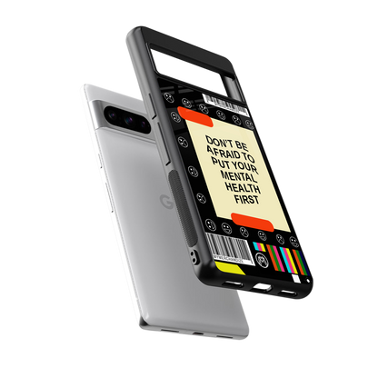 mental health back phone cover | glass case for google pixel 8 pro