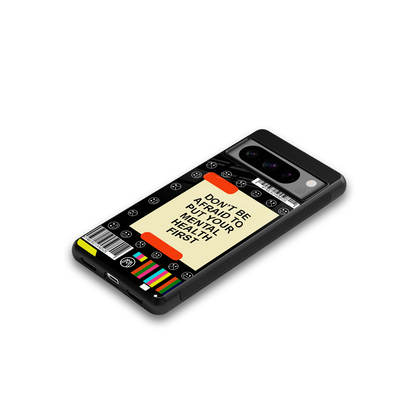 mental health back phone cover | glass case for google pixel 8 pro