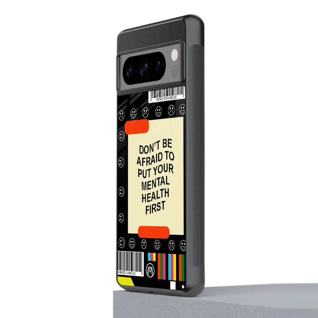 mental health back phone cover | glass case for google pixel 8 pro