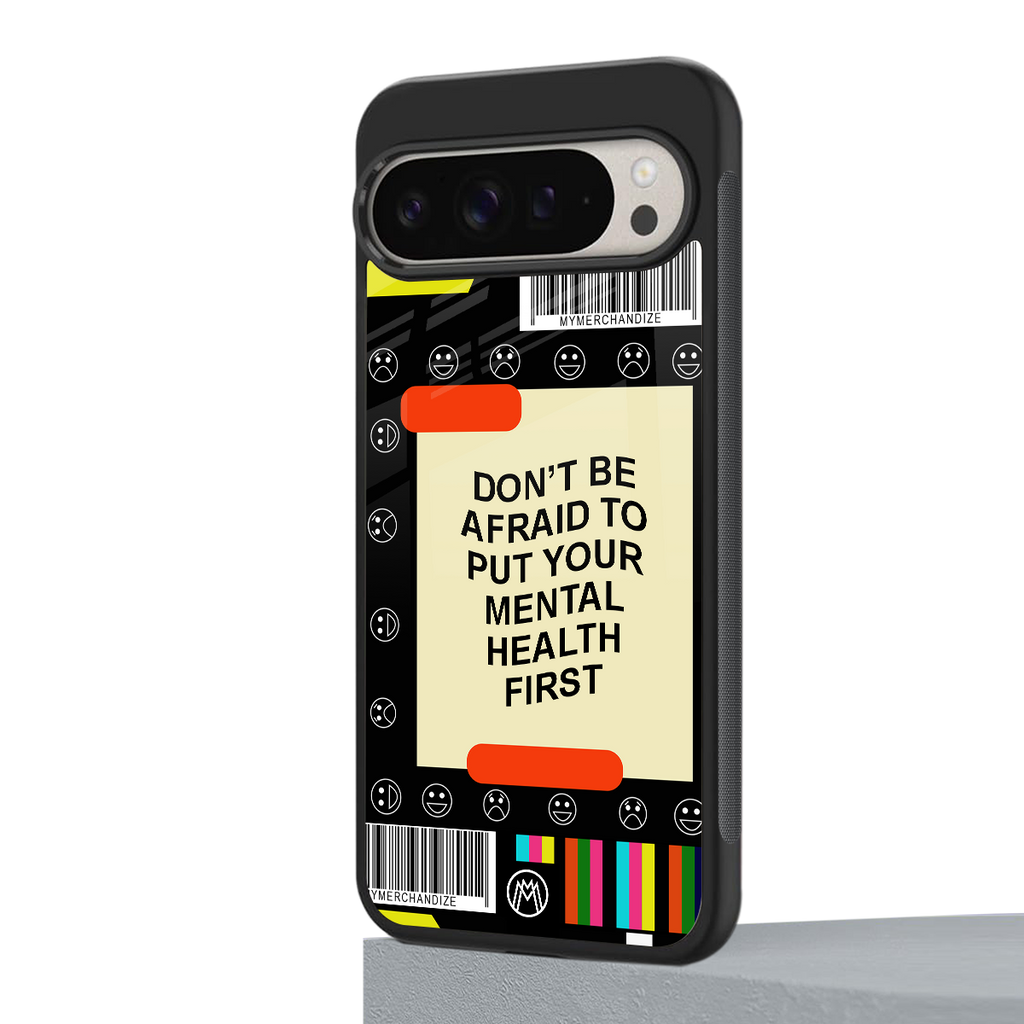 mental health back phone cover | glass case for google pixel 9 pro