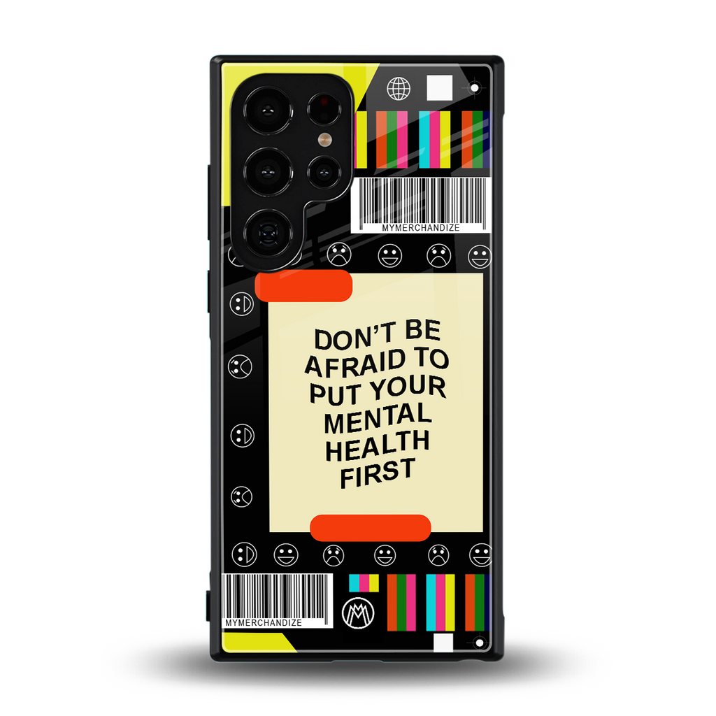 mental health back phone cover | glass case for samsung galaxy s23 ultra
