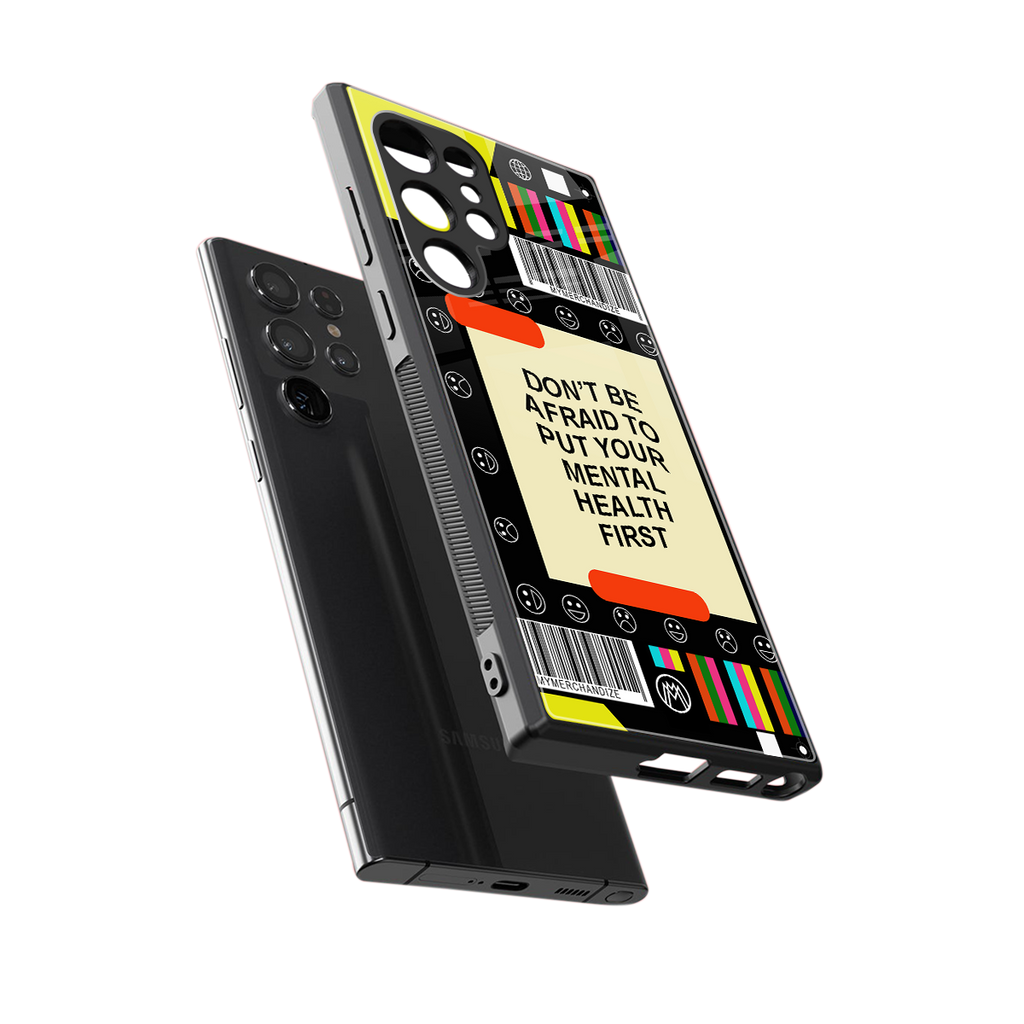 mental health back phone cover | glass case for samsung galaxy s23 ultra