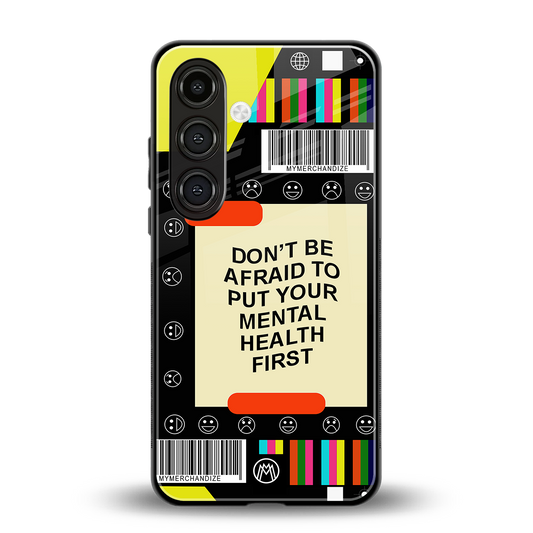 mental health back phone cover | glass case for samsung galaxy s23 plus