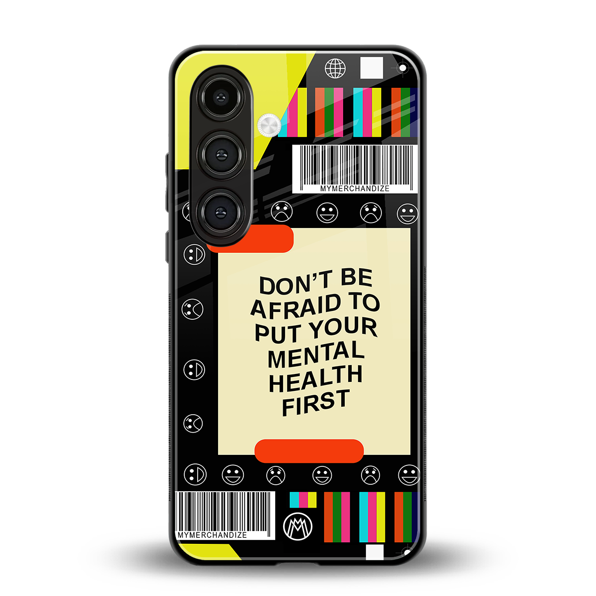 mental health back phone cover | glass case for samsung galaxy s25 plus