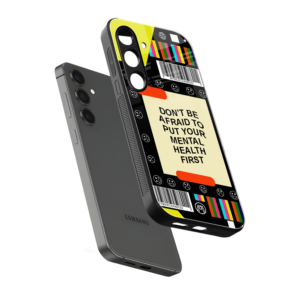 mental health back phone cover | glass case for samsung galaxy s24 plus