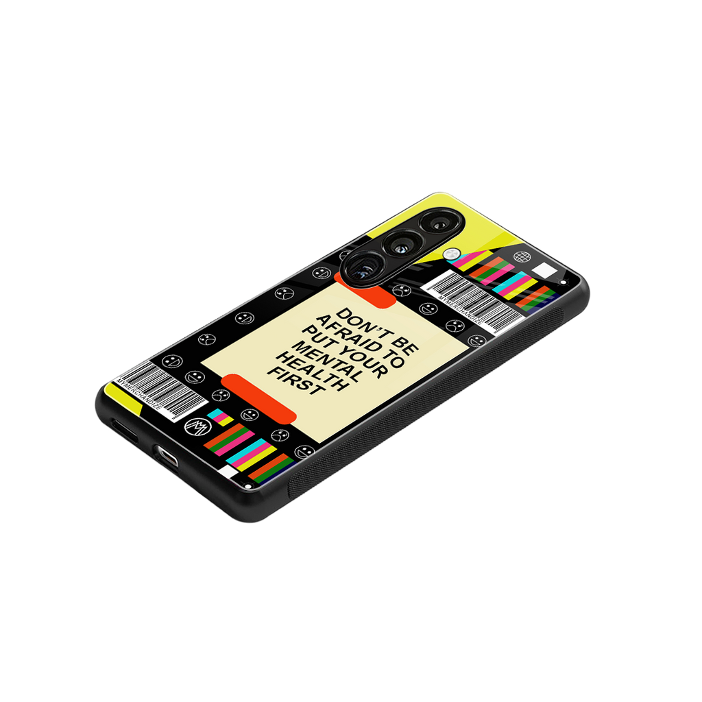 mental health back phone cover | glass case for samsung galaxy s24