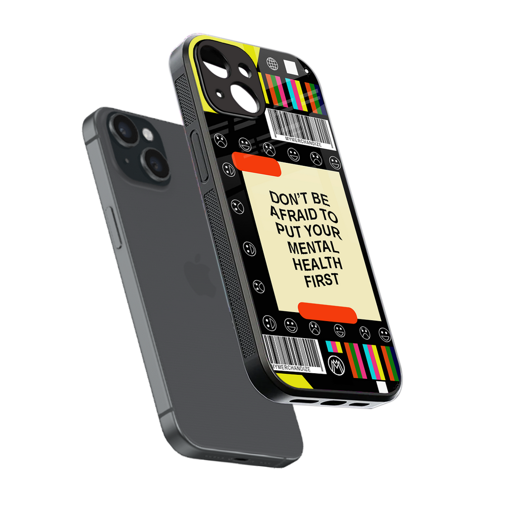 mental health back phone cover | glass case for iphone 15